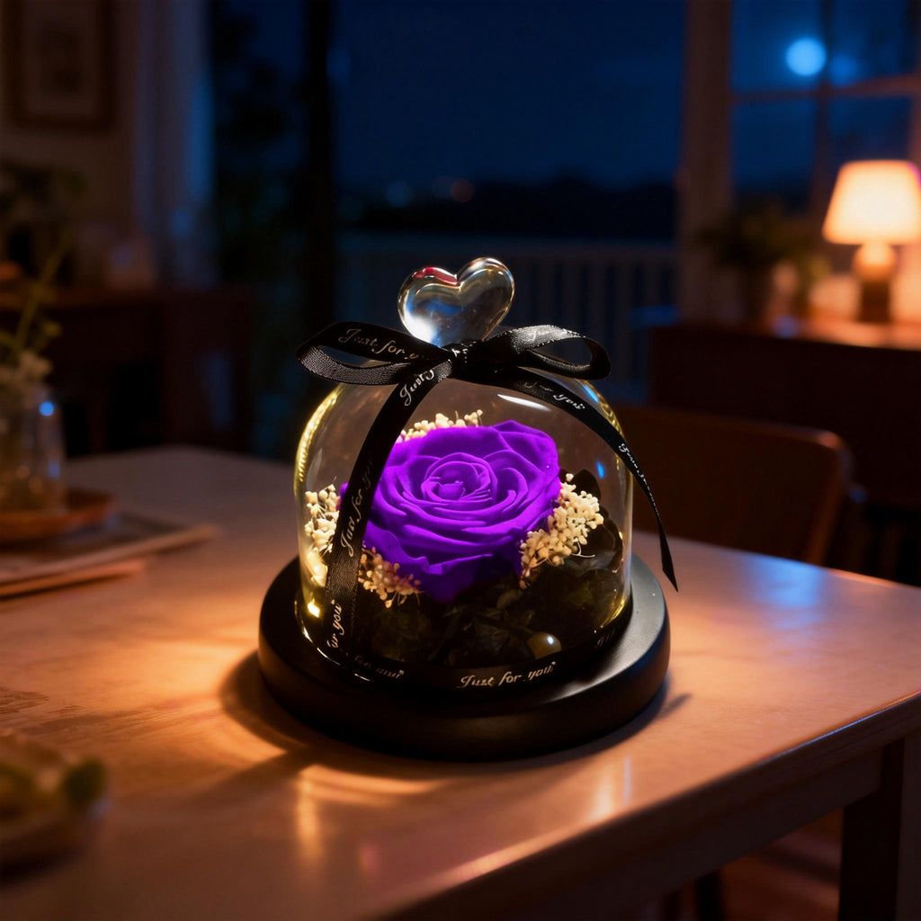 Round Cover Preserved Forever Rose