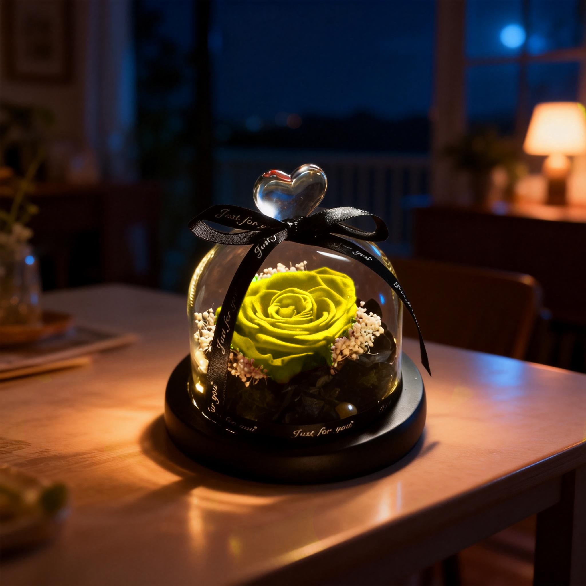 Round Cover Preserved Forever Rose